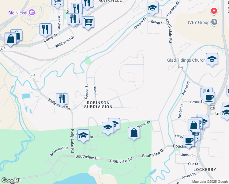 map of restaurants, bars, coffee shops, grocery stores, and more near 15 Platinum Place in Sudbury