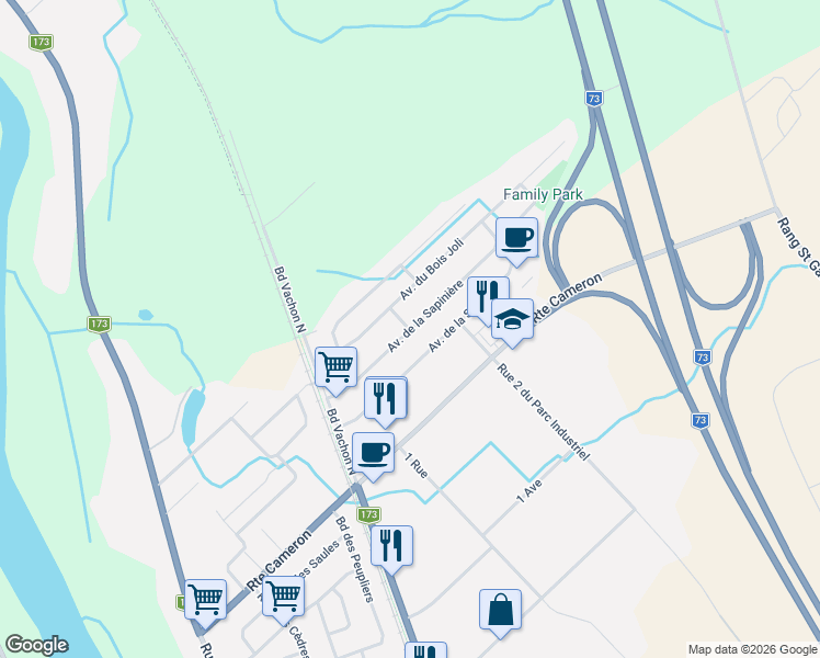 map of restaurants, bars, coffee shops, grocery stores, and more near in Sainte-Marie