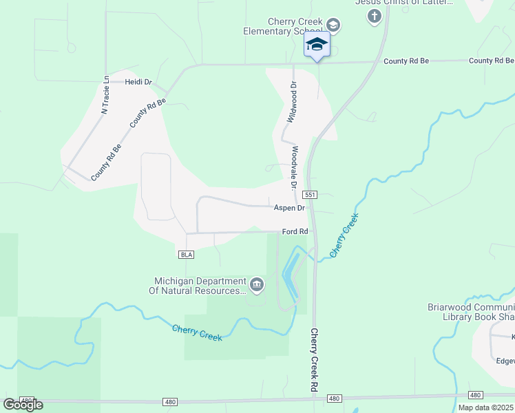 map of restaurants, bars, coffee shops, grocery stores, and more near 102 Aspen Drive in Marquette