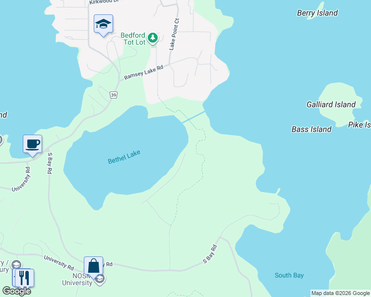 map of restaurants, bars, coffee shops, grocery stores, and more near 1340 Lakewood Drive in Greater Sudbury