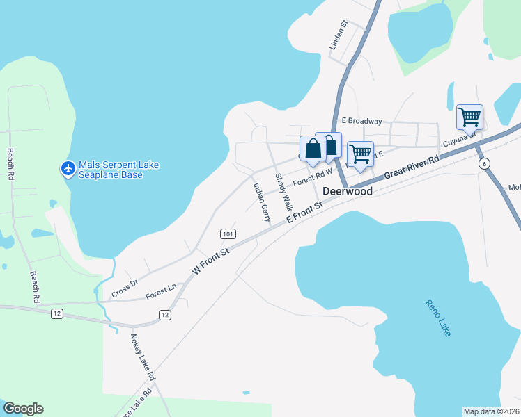 map of restaurants, bars, coffee shops, grocery stores, and more near 21823 Indian Carry in Deerwood
