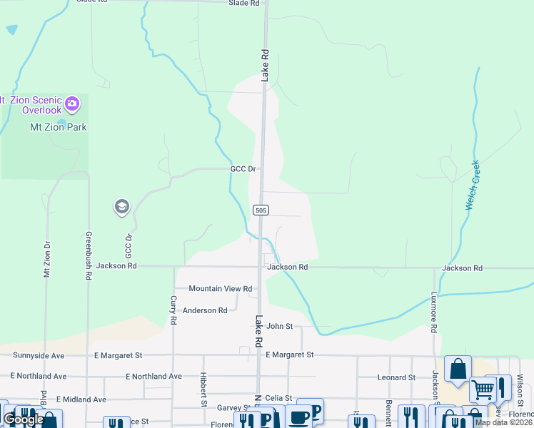 map of restaurants, bars, coffee shops, grocery stores, and more near N10368 Lake Road in Ironwood