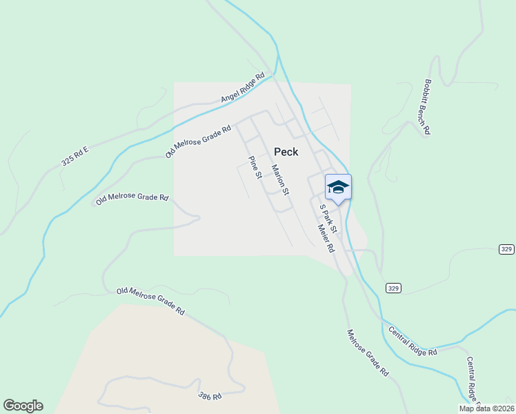 map of restaurants, bars, coffee shops, grocery stores, and more near 115 Pine Street in Peck