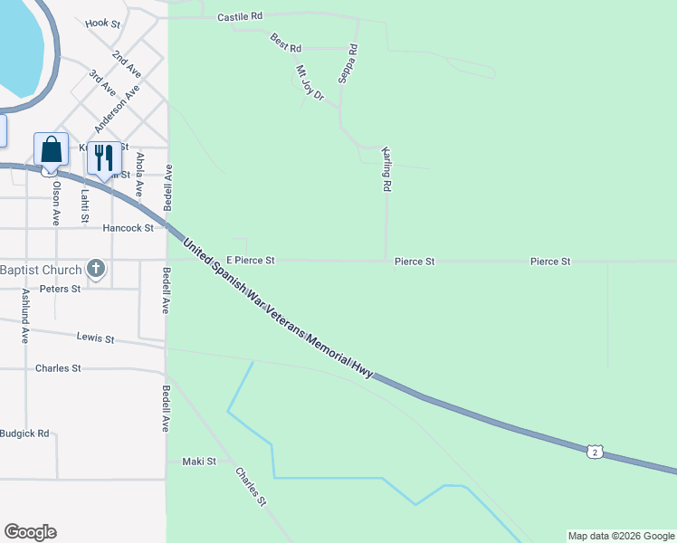 map of restaurants, bars, coffee shops, grocery stores, and more near 2044-3378 East Pierce Street in Wakefield
