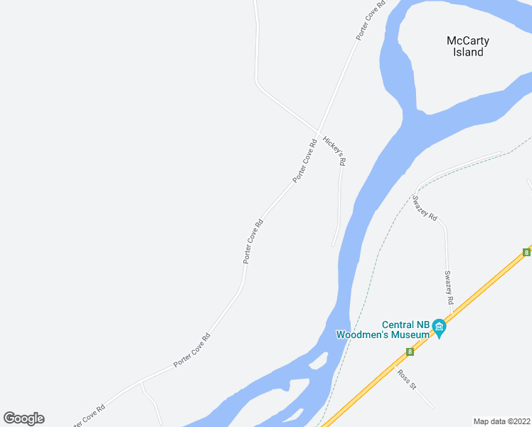 map of restaurants, bars, coffee shops, grocery stores, and more near Porter Cove Road in Northumberland County