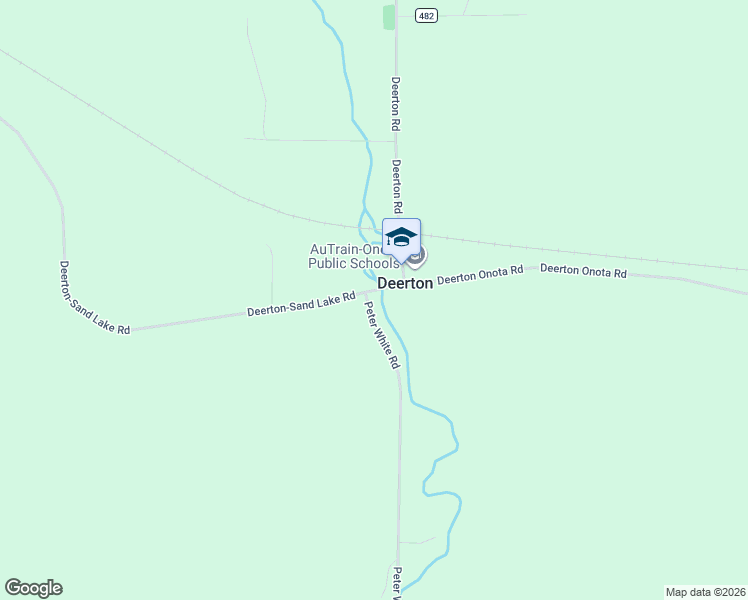 map of restaurants, bars, coffee shops, grocery stores, and more near N8766 Peter White Road in Deerton
