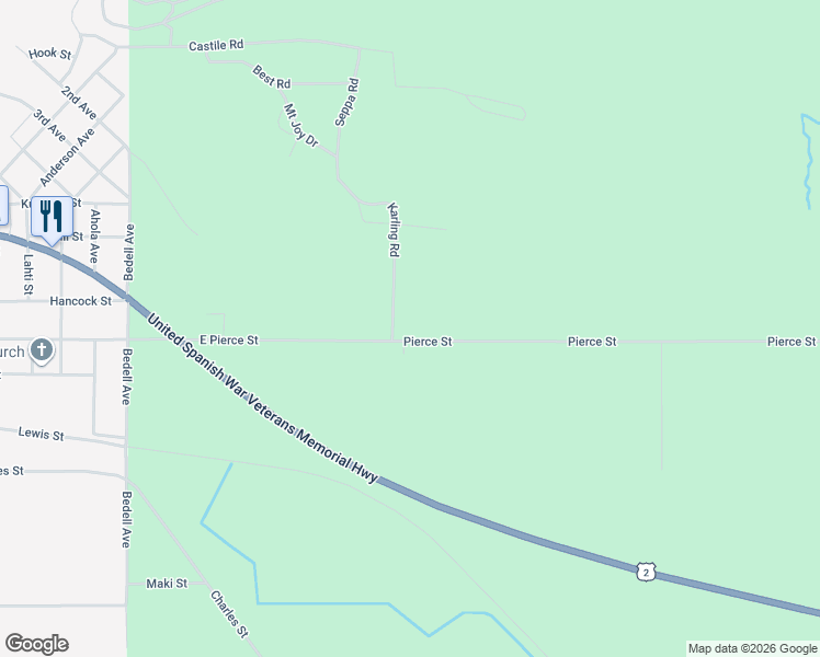 map of restaurants, bars, coffee shops, grocery stores, and more near 2501 East Pierce Street in Wakefield