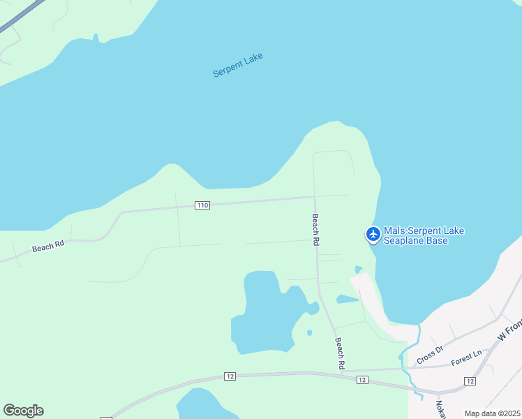 map of restaurants, bars, coffee shops, grocery stores, and more near 22408 Beach Road in Deerwood