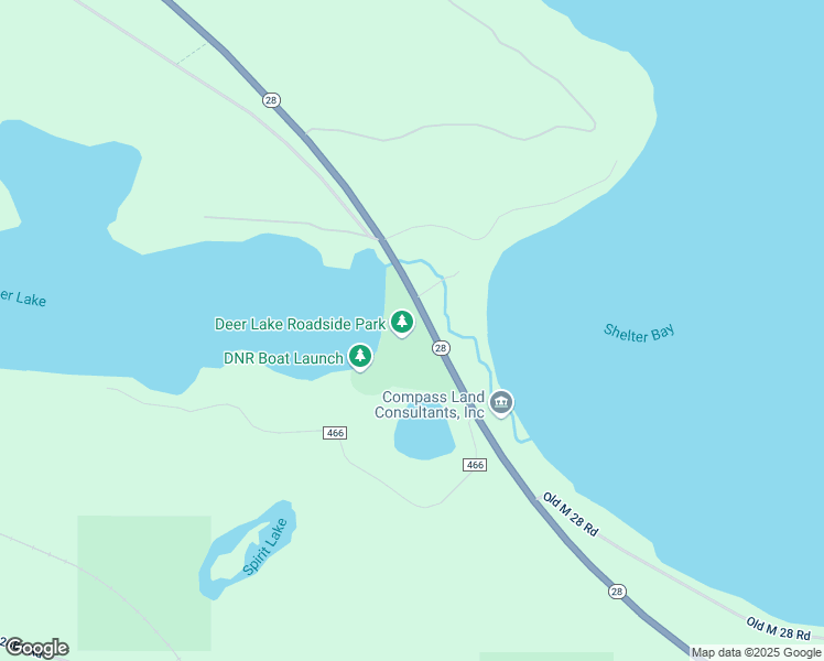 map of restaurants, bars, coffee shops, grocery stores, and more near E3216 Michigan 28 in Au Train