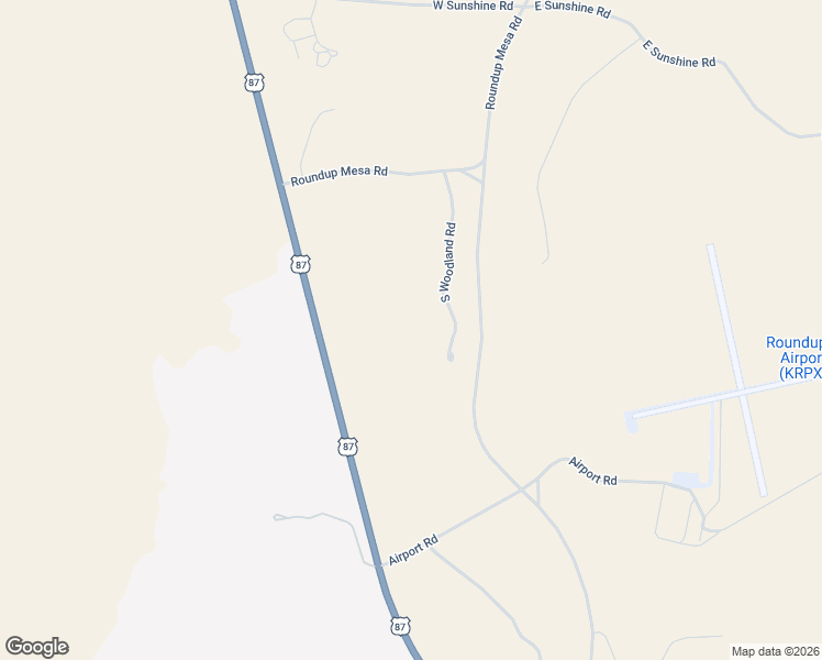 map of restaurants, bars, coffee shops, grocery stores, and more near 34 South Woodland Road in Roundup