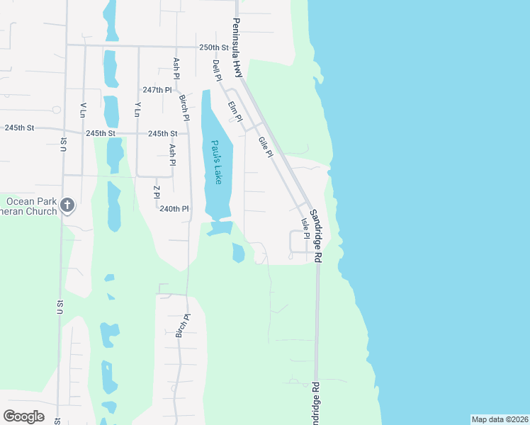 map of restaurants, bars, coffee shops, grocery stores, and more near 3304 240th Place in Ocean Park