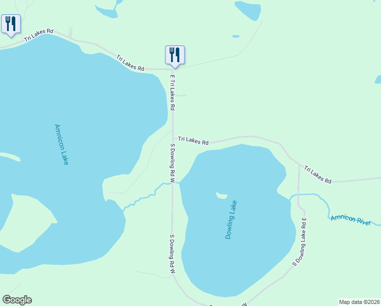 map of restaurants, bars, coffee shops, grocery stores, and more near 7930 East Tri Lakes Road in Superior