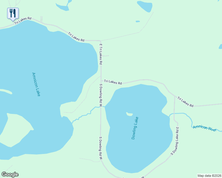 map of restaurants, bars, coffee shops, grocery stores, and more near 7930 East Tri Lakes Road in Superior