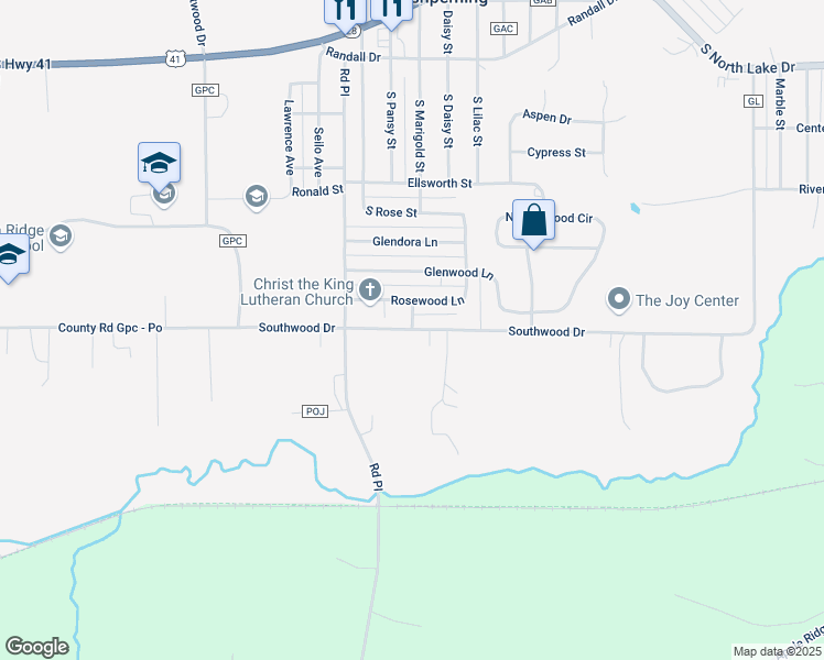 map of restaurants, bars, coffee shops, grocery stores, and more near 1753 Southwood Drive in Ishpeming