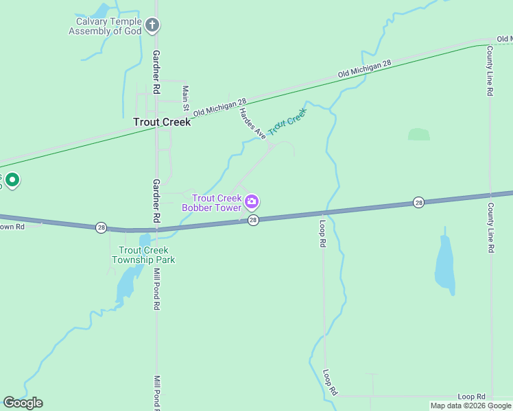 map of restaurants, bars, coffee shops, grocery stores, and more near 106 High Street in Trout Creek