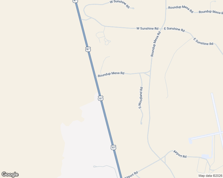 map of restaurants, bars, coffee shops, grocery stores, and more near 275 U.S. 87 in Roundup