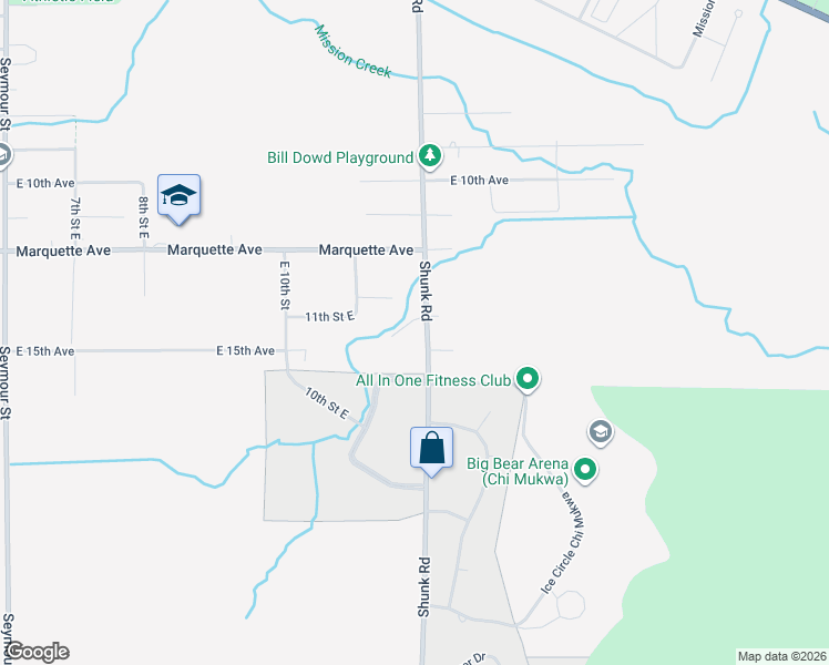 map of restaurants, bars, coffee shops, grocery stores, and more near 1700-1798 East 15th Avenue in Sault Ste. Marie