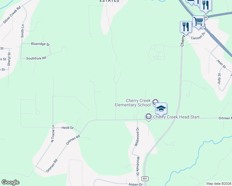 map of restaurants, bars, coffee shops, grocery stores, and more near 900 South Willow Road in Harvey
