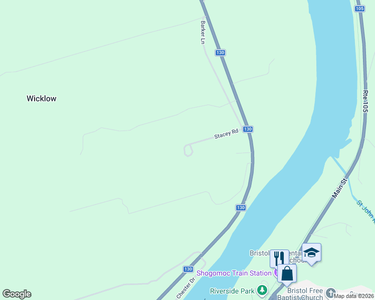 map of restaurants, bars, coffee shops, grocery stores, and more near 31 Stacey Road in Wicklow