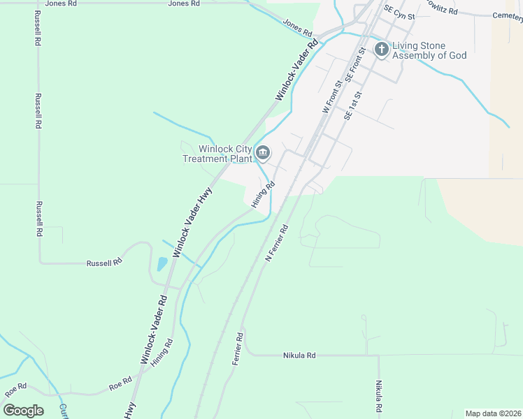 map of restaurants, bars, coffee shops, grocery stores, and more near 1313 Hining Road in Winlock