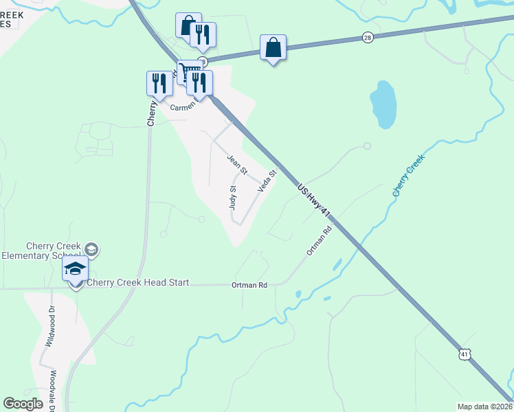 map of restaurants, bars, coffee shops, grocery stores, and more near 130-196 Veda Street in Harvey