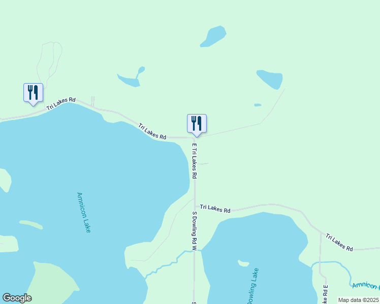 map of restaurants, bars, coffee shops, grocery stores, and more near 4712 East Tri Lakes Road in Oliver