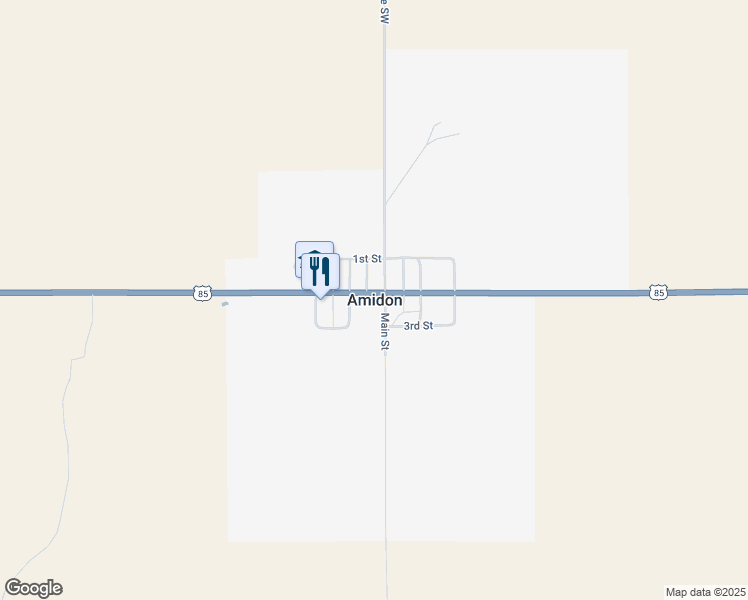 map of restaurants, bars, coffee shops, grocery stores, and more near in Amidon