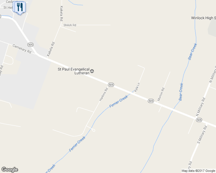 map of restaurants, bars, coffee shops, grocery stores, and more near 107 Harkins Road in Winlock