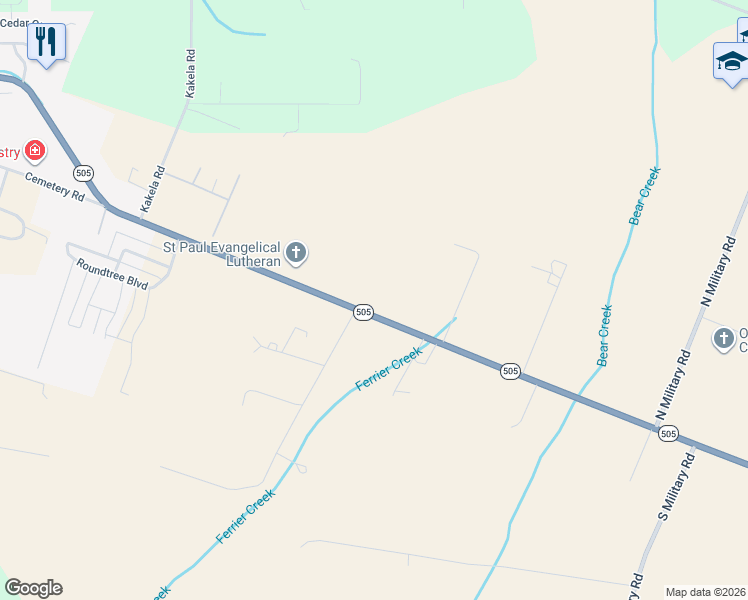 map of restaurants, bars, coffee shops, grocery stores, and more near 107 Harkins Road in Winlock