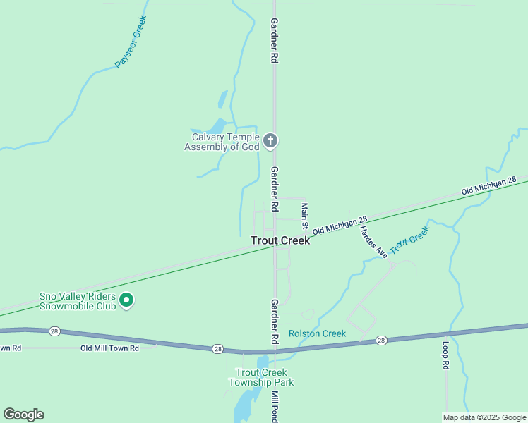 map of restaurants, bars, coffee shops, grocery stores, and more near Cleveland Ave in Trout Creek