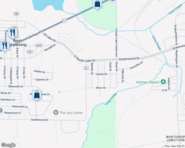 map of restaurants, bars, coffee shops, grocery stores, and more near 198 Marble St in Ishpeming Township