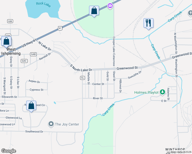 map of restaurants, bars, coffee shops, grocery stores, and more near 100-198 Silver St in Ishpeming Township