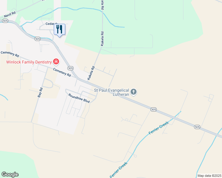 map of restaurants, bars, coffee shops, grocery stores, and more near 349 Washington 505 in Winlock