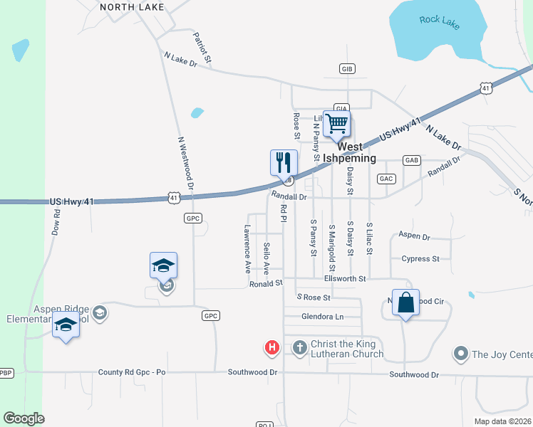 map of restaurants, bars, coffee shops, grocery stores, and more near 101 Helen Street in Ishpeming