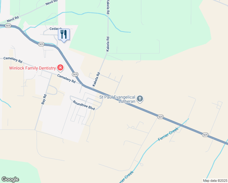 map of restaurants, bars, coffee shops, grocery stores, and more near 349 Washington 505 in Winlock