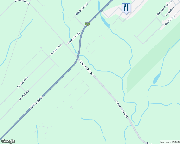 map of restaurants, bars, coffee shops, grocery stores, and more near 1195 Chemin du Lac in Saint-Boniface