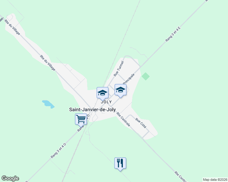 map of restaurants, bars, coffee shops, grocery stores, and more near 724 Rue Principale in Saint-Janvier-de-Joly