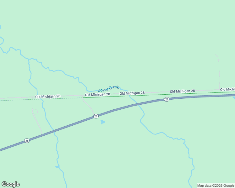 map of restaurants, bars, coffee shops, grocery stores, and more near Old Michigan 28 in Trout Creek