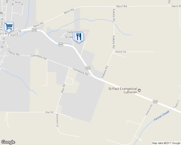 map of restaurants, bars, coffee shops, grocery stores, and more near 292 Washington 505 in Winlock