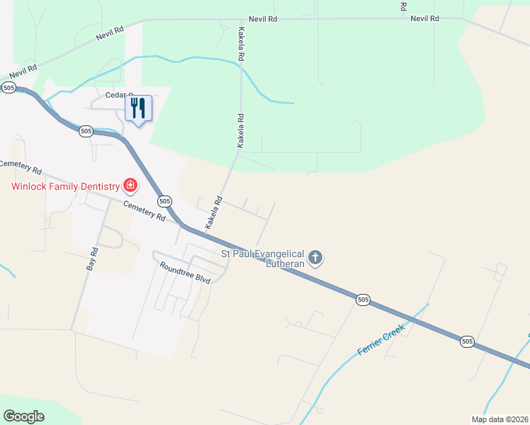 map of restaurants, bars, coffee shops, grocery stores, and more near 136 Kakela Road in Winlock