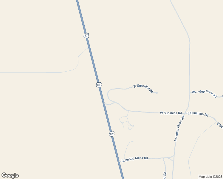 map of restaurants, bars, coffee shops, grocery stores, and more near 90 West Sunshine Road in Roundup