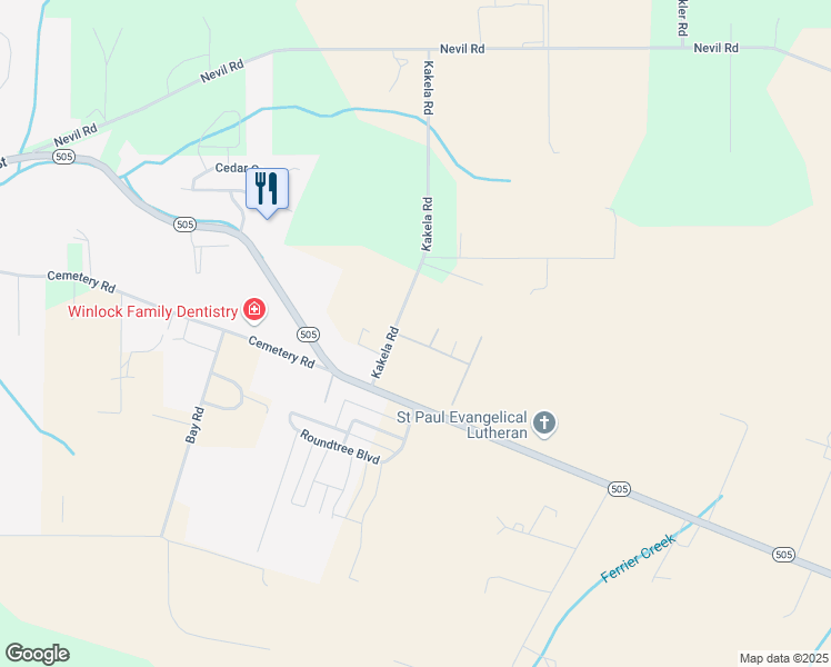 map of restaurants, bars, coffee shops, grocery stores, and more near 122 Kakela Road in Winlock