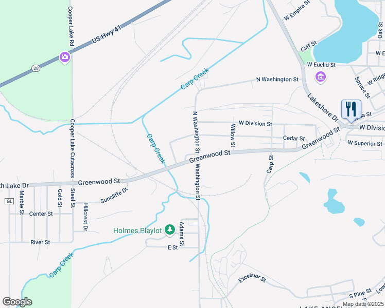 map of restaurants, bars, coffee shops, grocery stores, and more near 639-699 Washington Street in Ishpeming