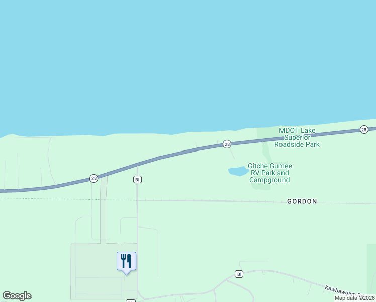 map of restaurants, bars, coffee shops, grocery stores, and more near 1941-1967 State Highway M-28 in Marquette