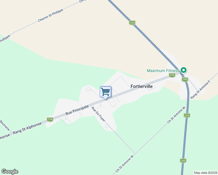 map of restaurants, bars, coffee shops, grocery stores, and more near 414 Avenue de l'Aqueduc in Fortierville