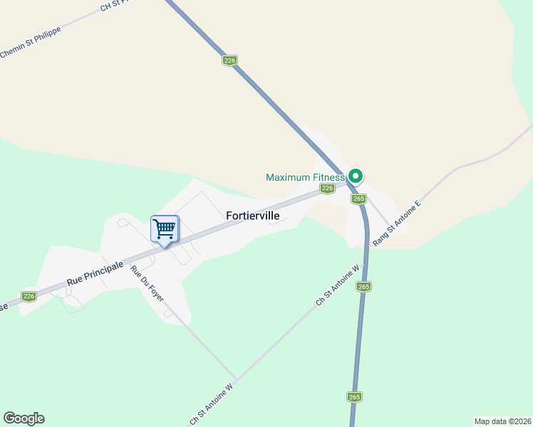 map of restaurants, bars, coffee shops, grocery stores, and more near 289 Rue Principale in Fortierville