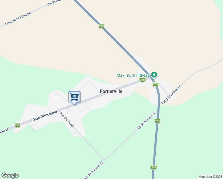map of restaurants, bars, coffee shops, grocery stores, and more near 289 Rue Principale in Fortierville