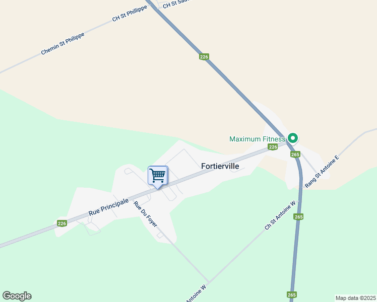 map of restaurants, bars, coffee shops, grocery stores, and more near 246 Rue Laquerre in Fortierville
