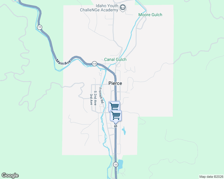 map of restaurants, bars, coffee shops, grocery stores, and more near Carle St in Pierce