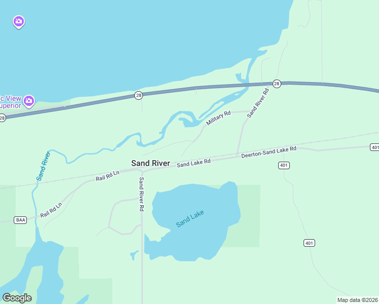 map of restaurants, bars, coffee shops, grocery stores, and more near E171 Military Road in Deerton